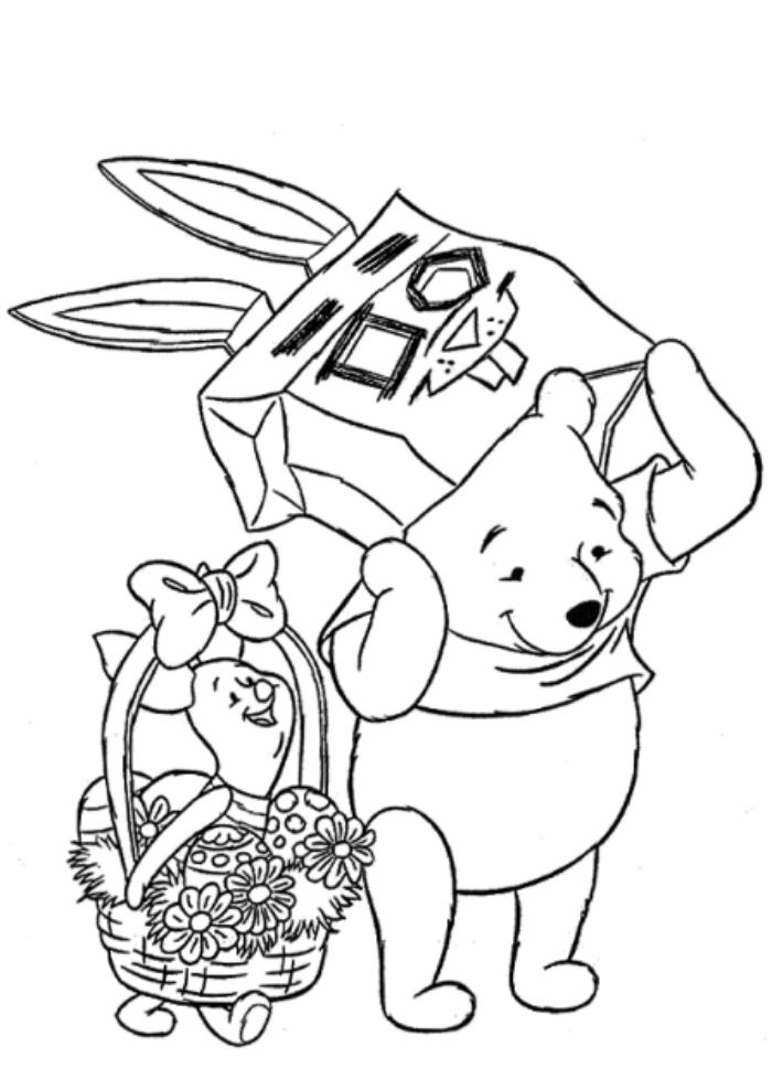 Winnie the Pooh Easter Coloring Page