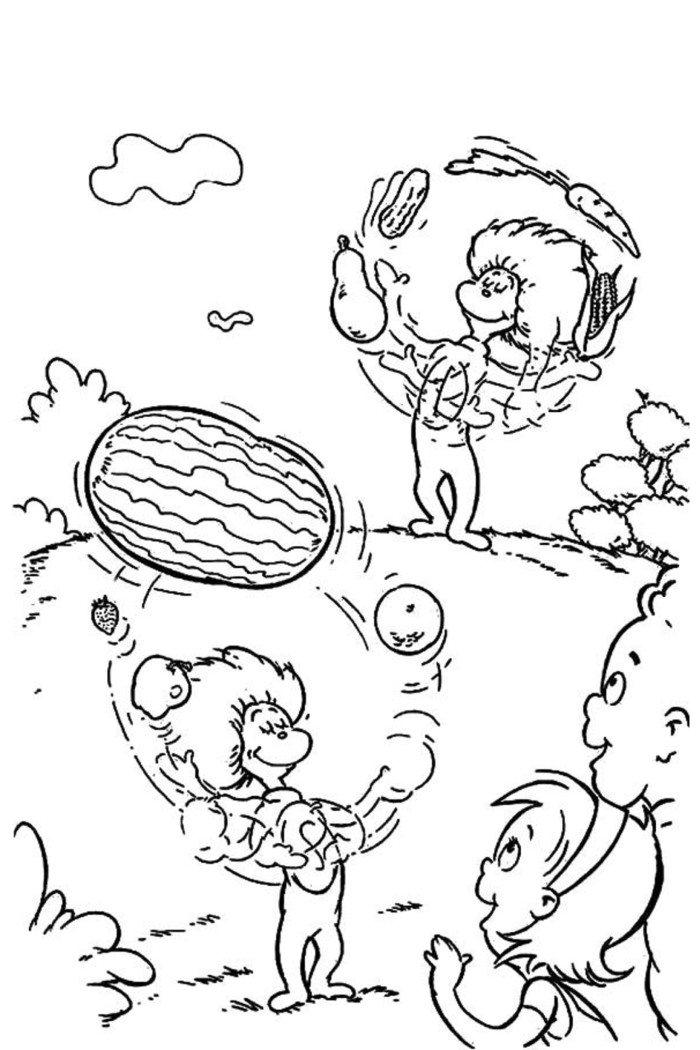 black and white coloring pages thing 1 and thing 2