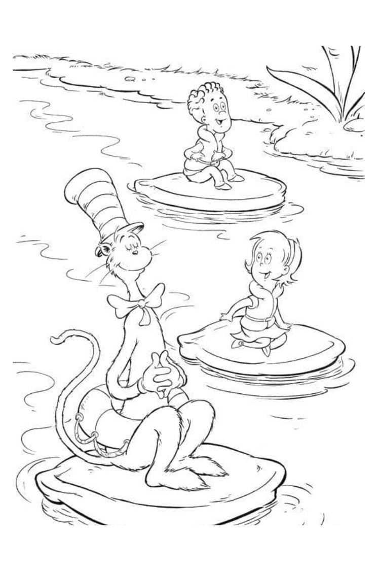 cat in the hat coloring pages online
