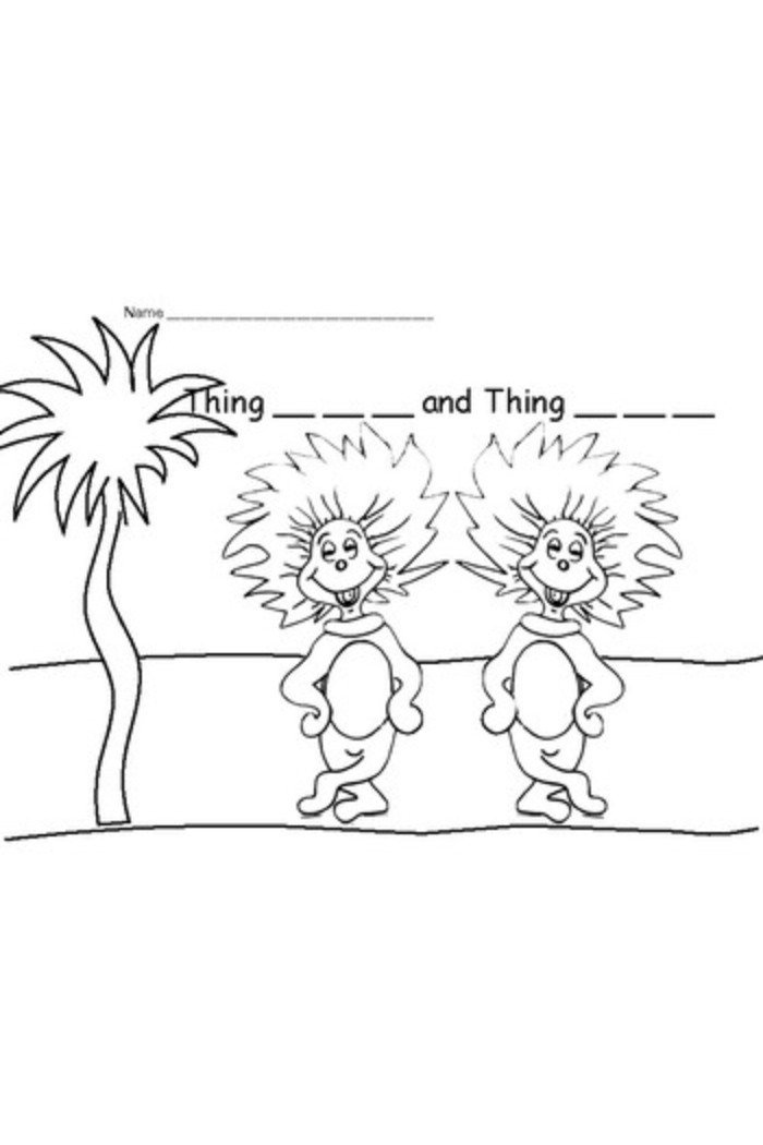 coloring pages dr suess thing 1 and thing 2
