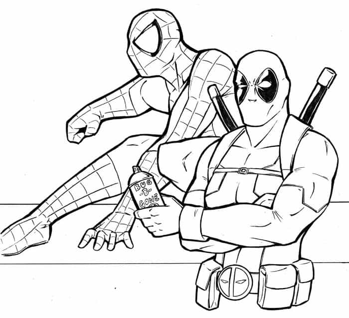 deadpool and spiderman coloring pages deadpool and spiderman coloring pages