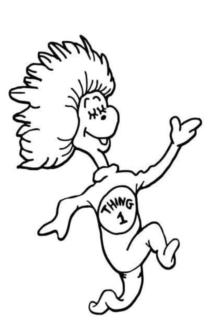 free printable thing 1 thing 2 coloring pages
