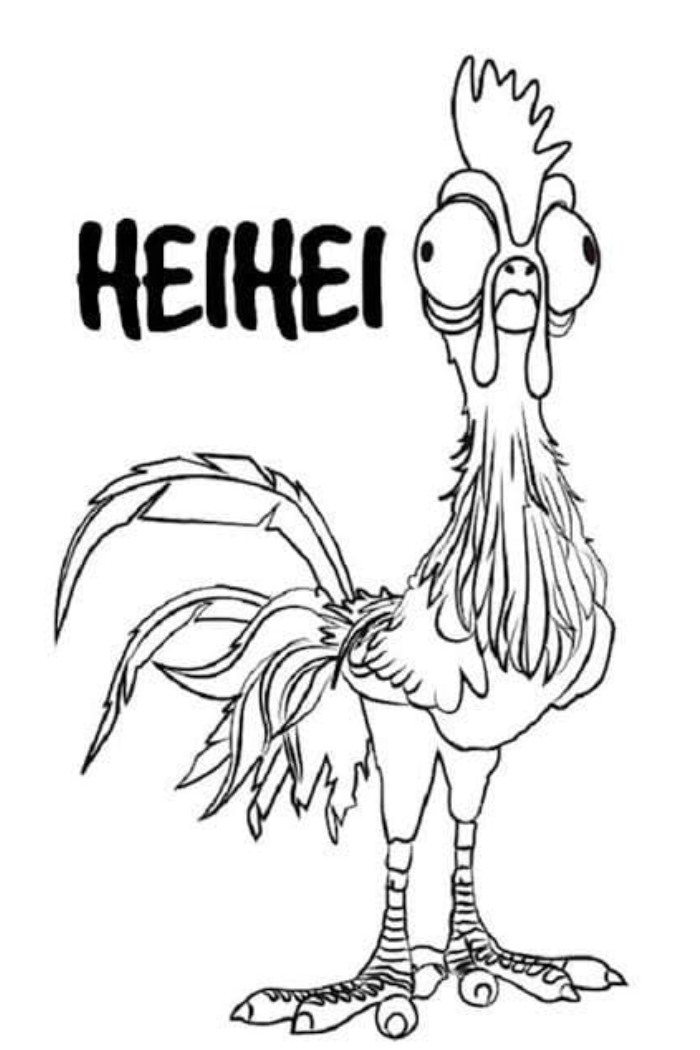hei hei moana coloring pages