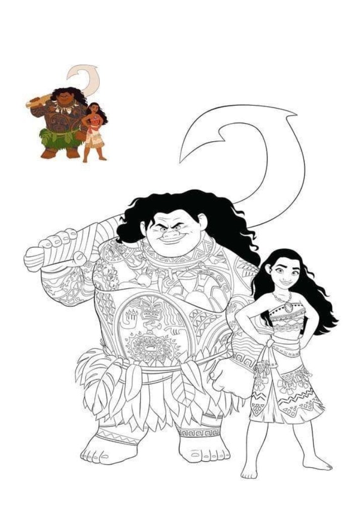 moana cartoon coloring pages