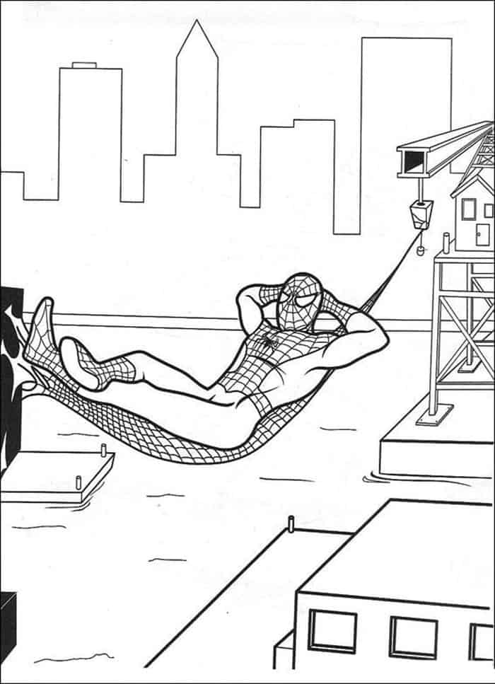 spiderman hanging coloring pages spiderman hanging coloring pages