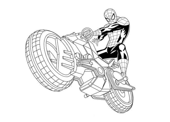 spiderman motorcycle coloring pages spiderman motorcycle coloring pages
