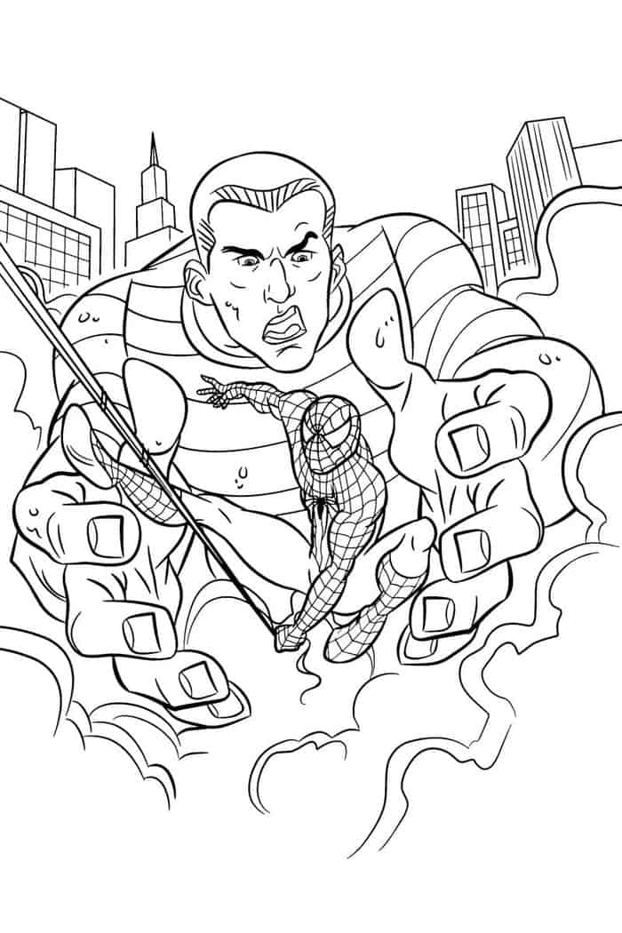 spiderman vs Sandman coloring pages spiderman vs Sandman coloring pages