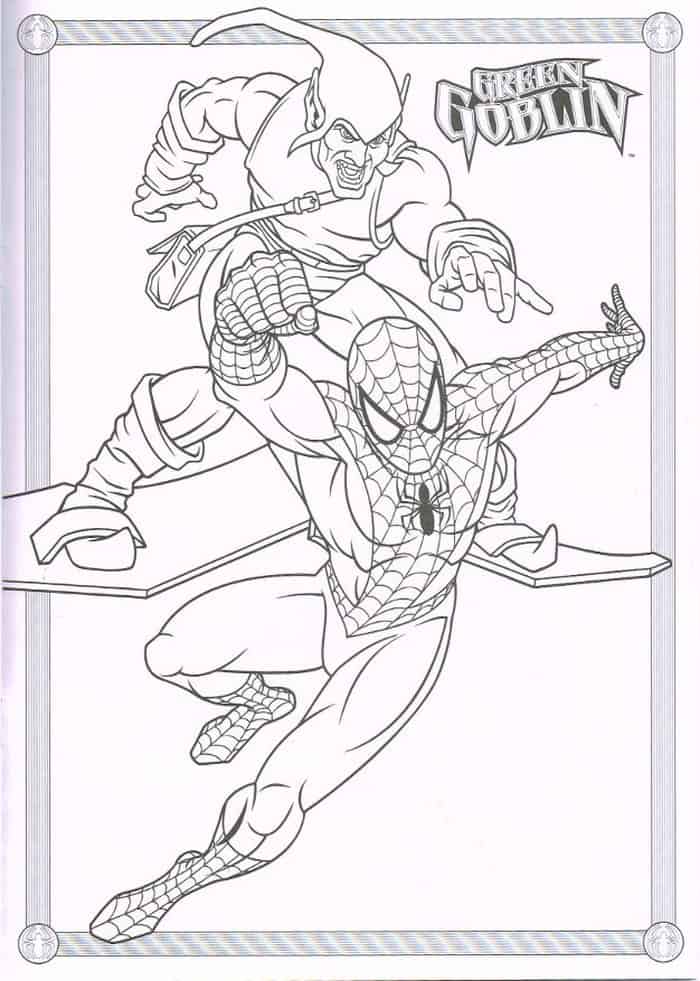 spiderman vs green goblin coloring pages spiderman vs green goblin coloring pages