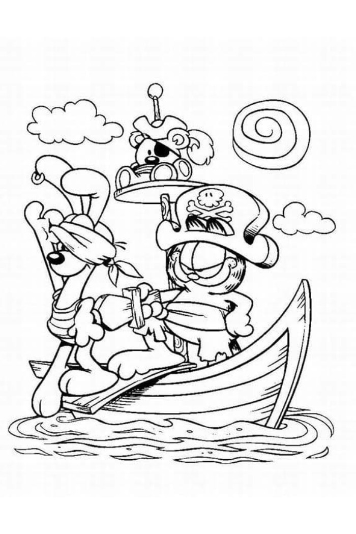 garfield odie coloring pages