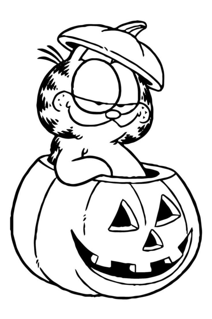 printable garfield coloring pages haloween