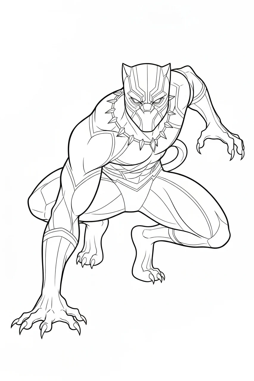 Black panther mask coloring page printable