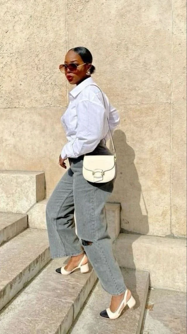 Oversized Shirt & Wide-Leg Jeans