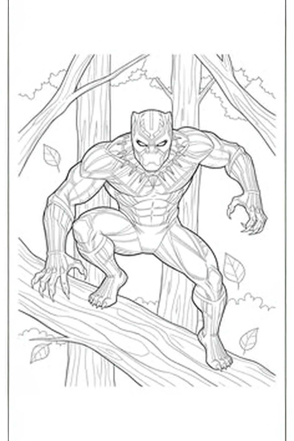 Easy black panther coloring pages for kids