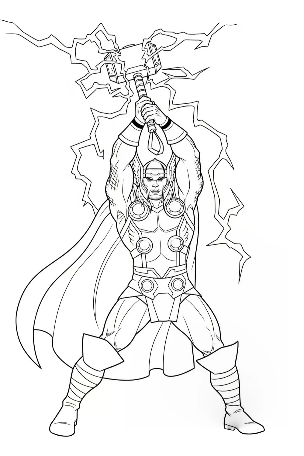 Easy superhero thor coloring pages Easy superhero thor coloring pages