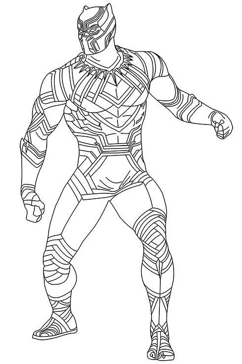 Free black panther mask coloring page