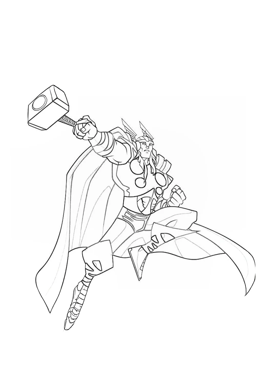 Thor hammer coloring page printable