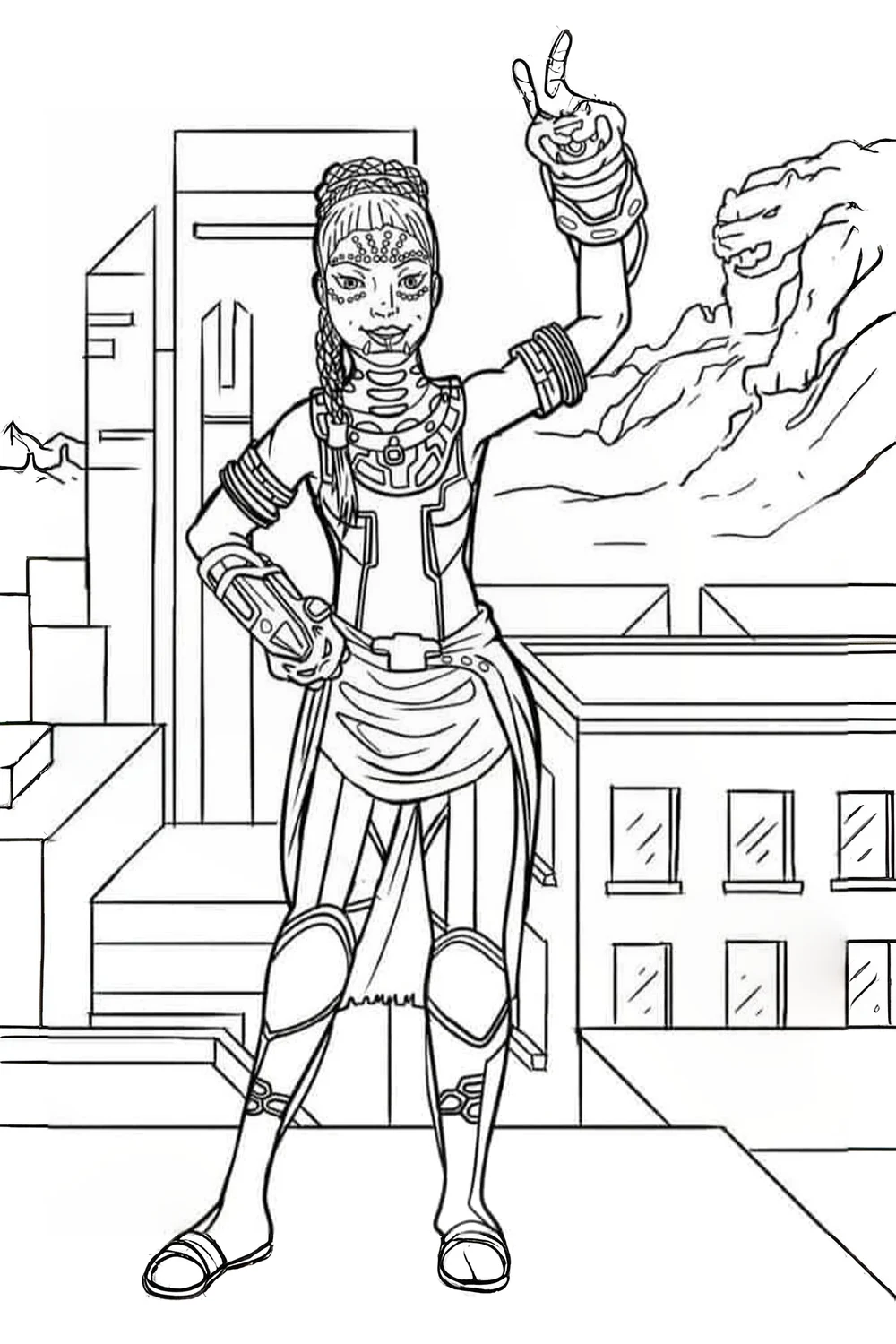 black panther and shuri coloring