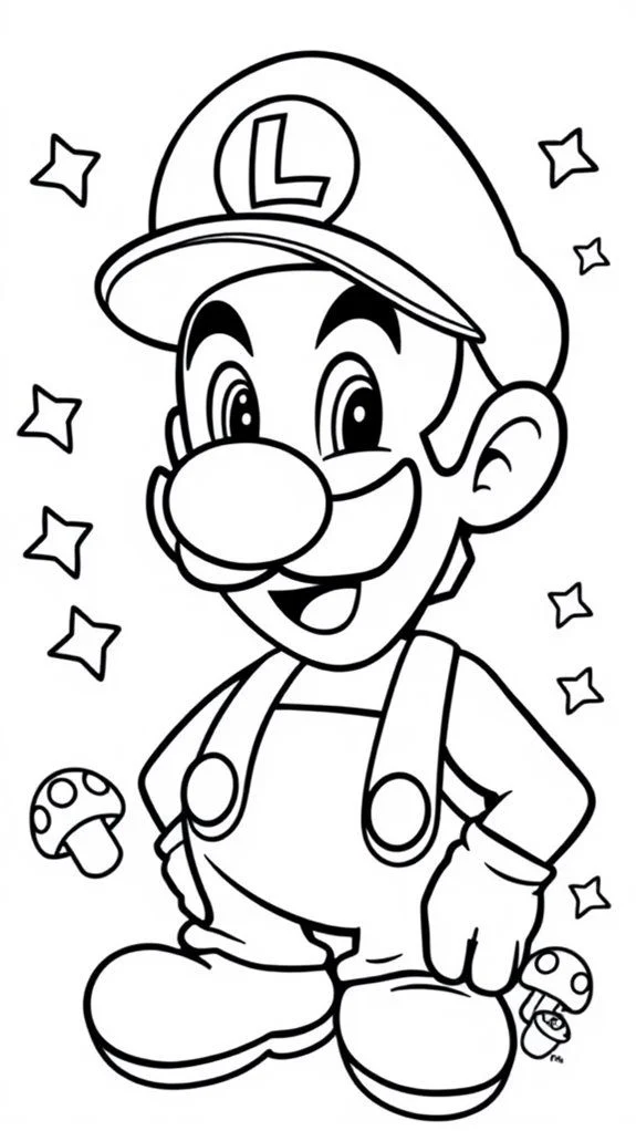 free luigi coloring pages10