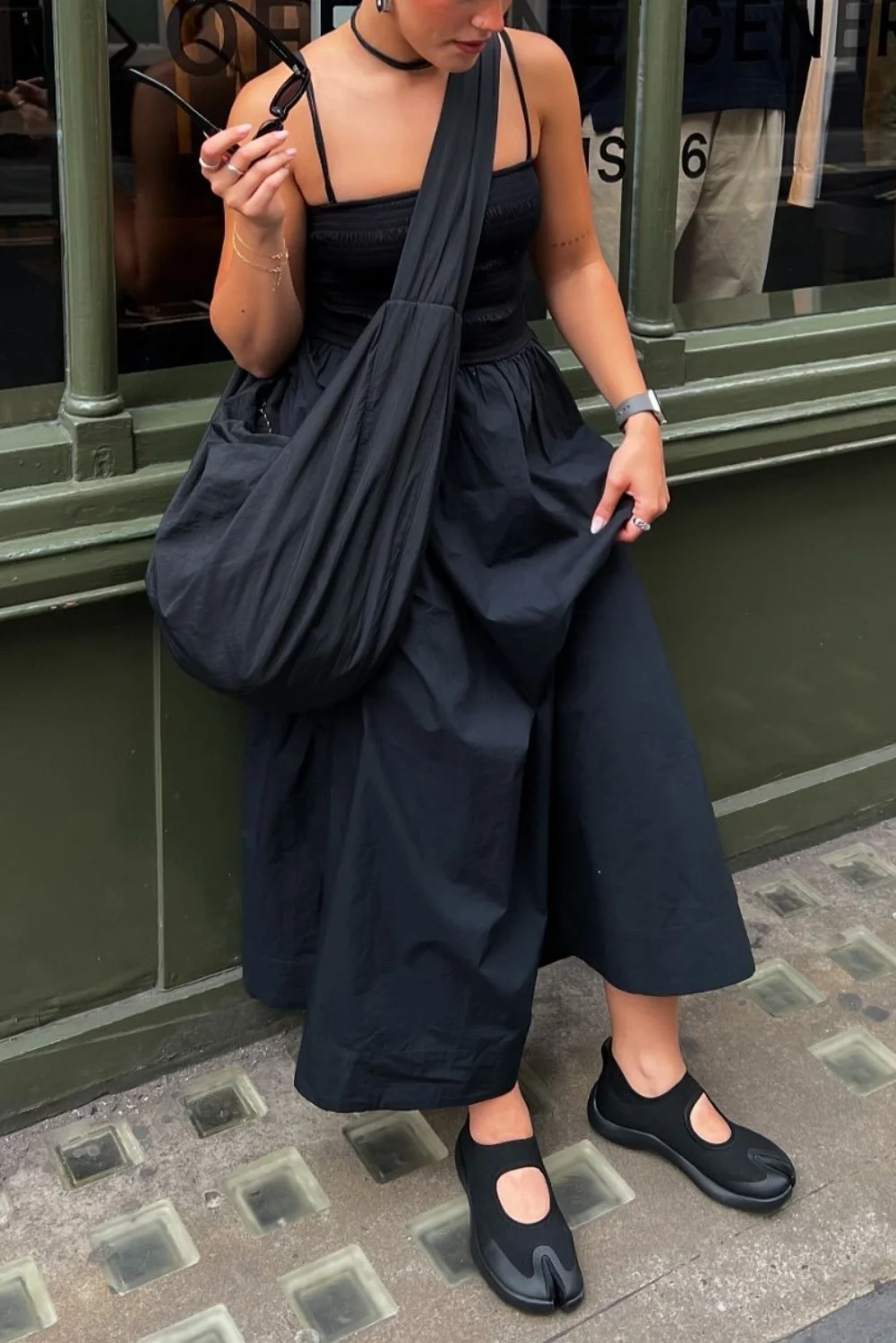 Black tabi shoes outfit