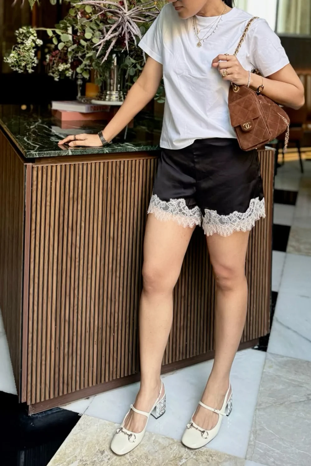 Lace shorts and tee Lace shorts and tee