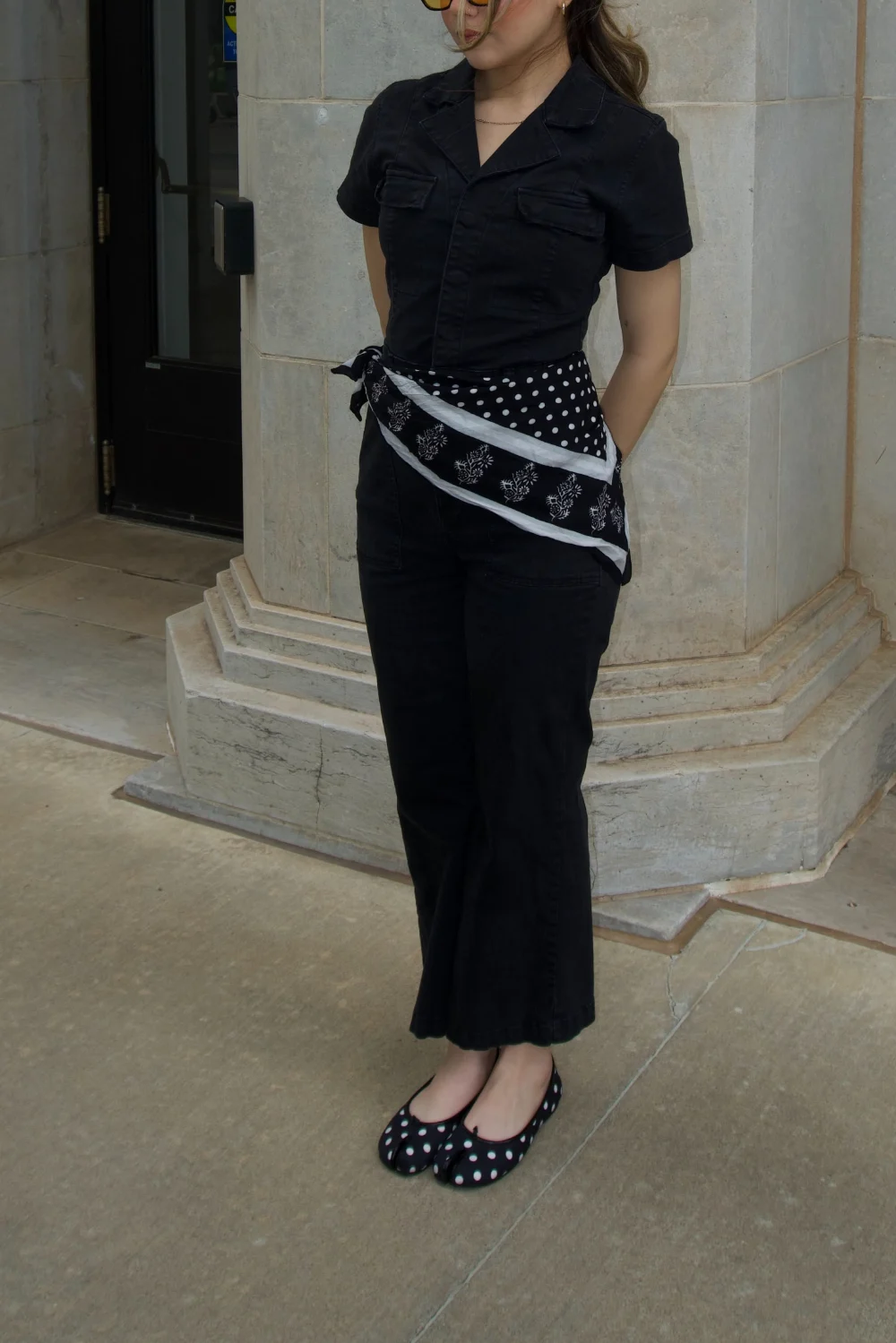 Polka dot tabi shoes outfit