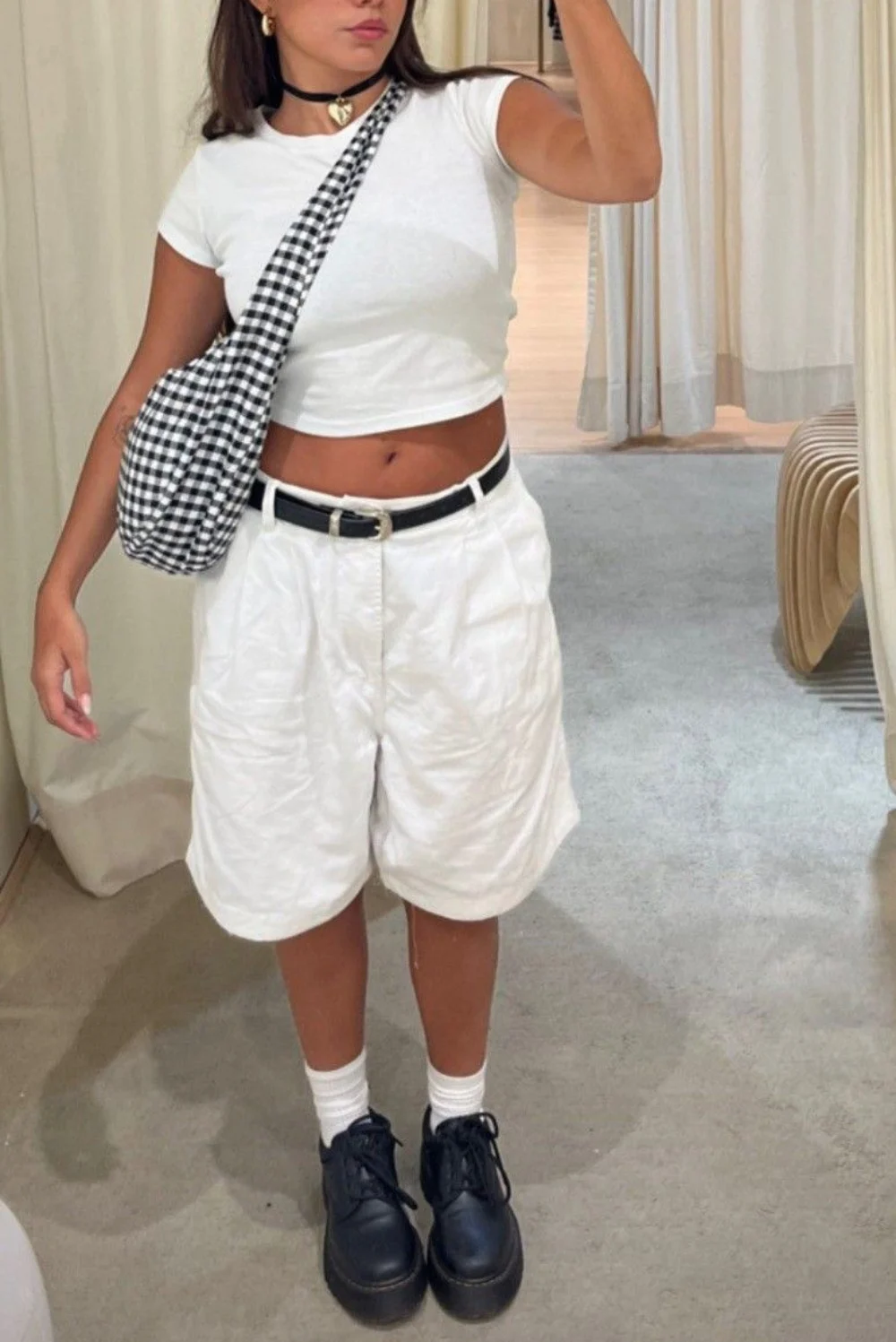 White jorts outfits