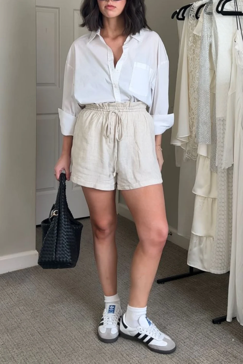 summer linen shorts outfits
