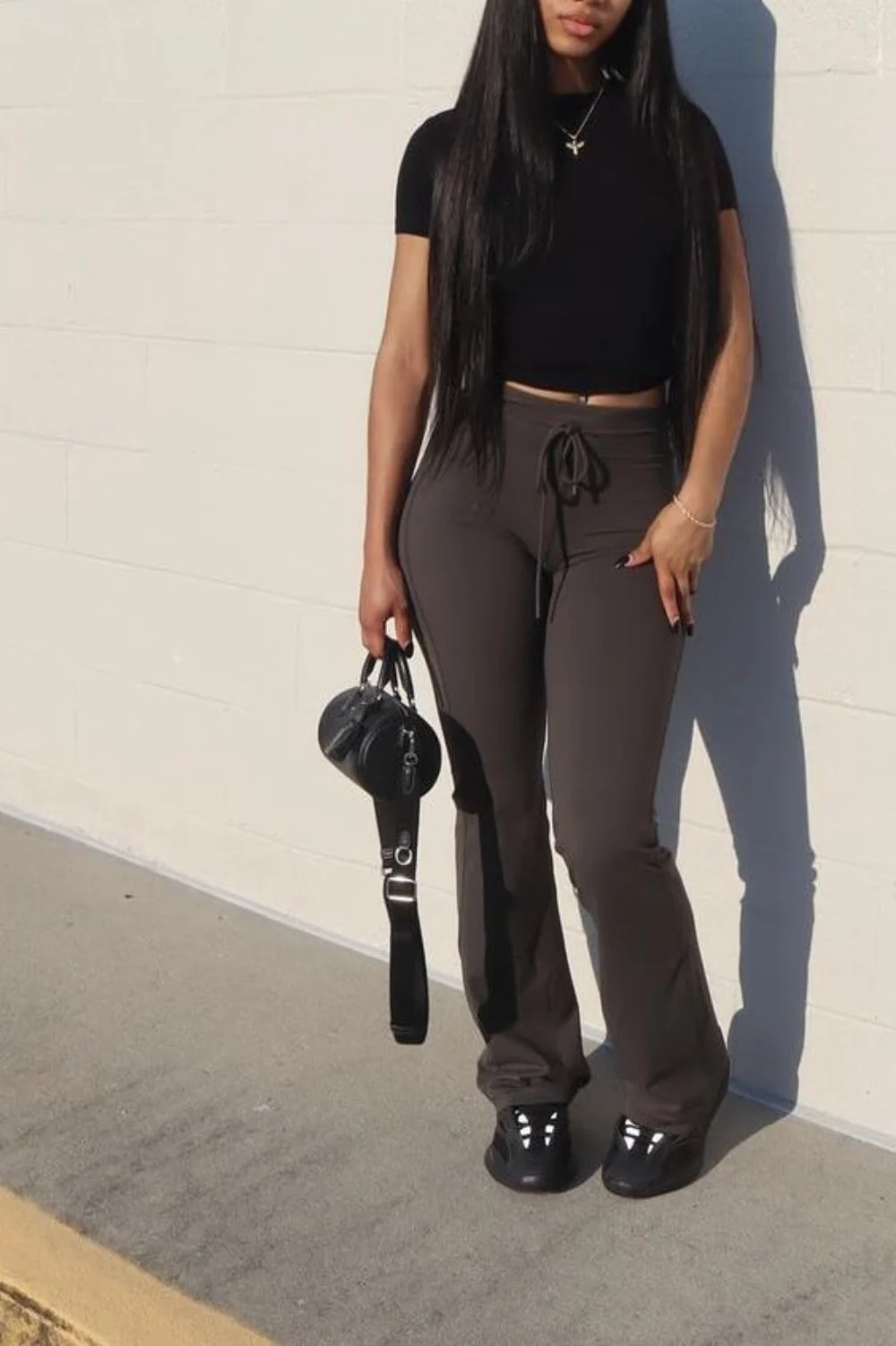 Black asics outfit
