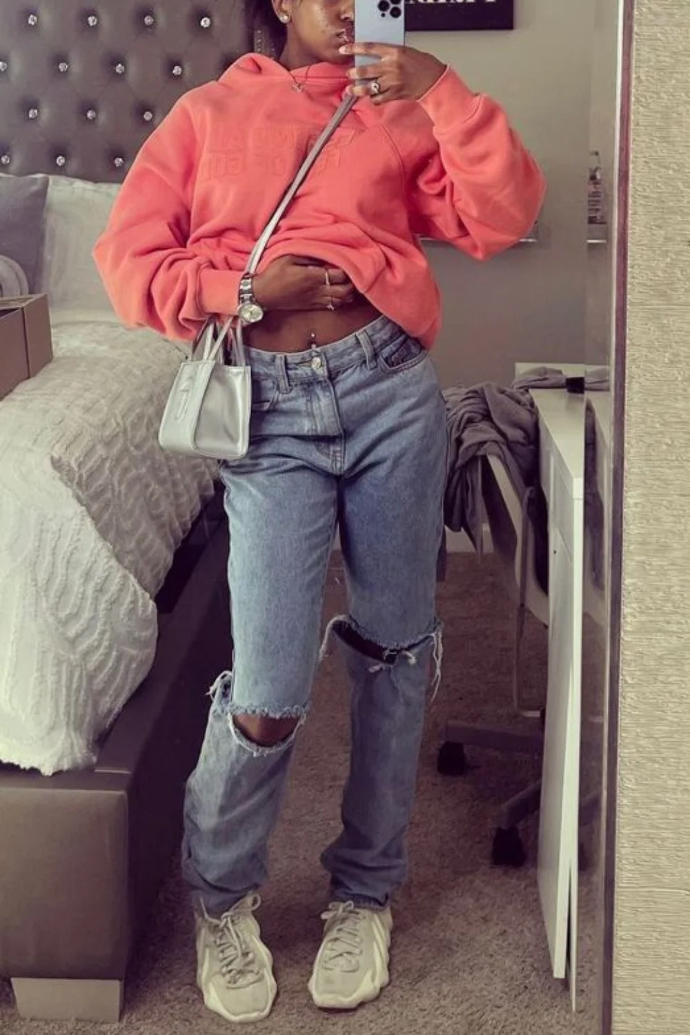 Coral essentials hoodie outfit ideas