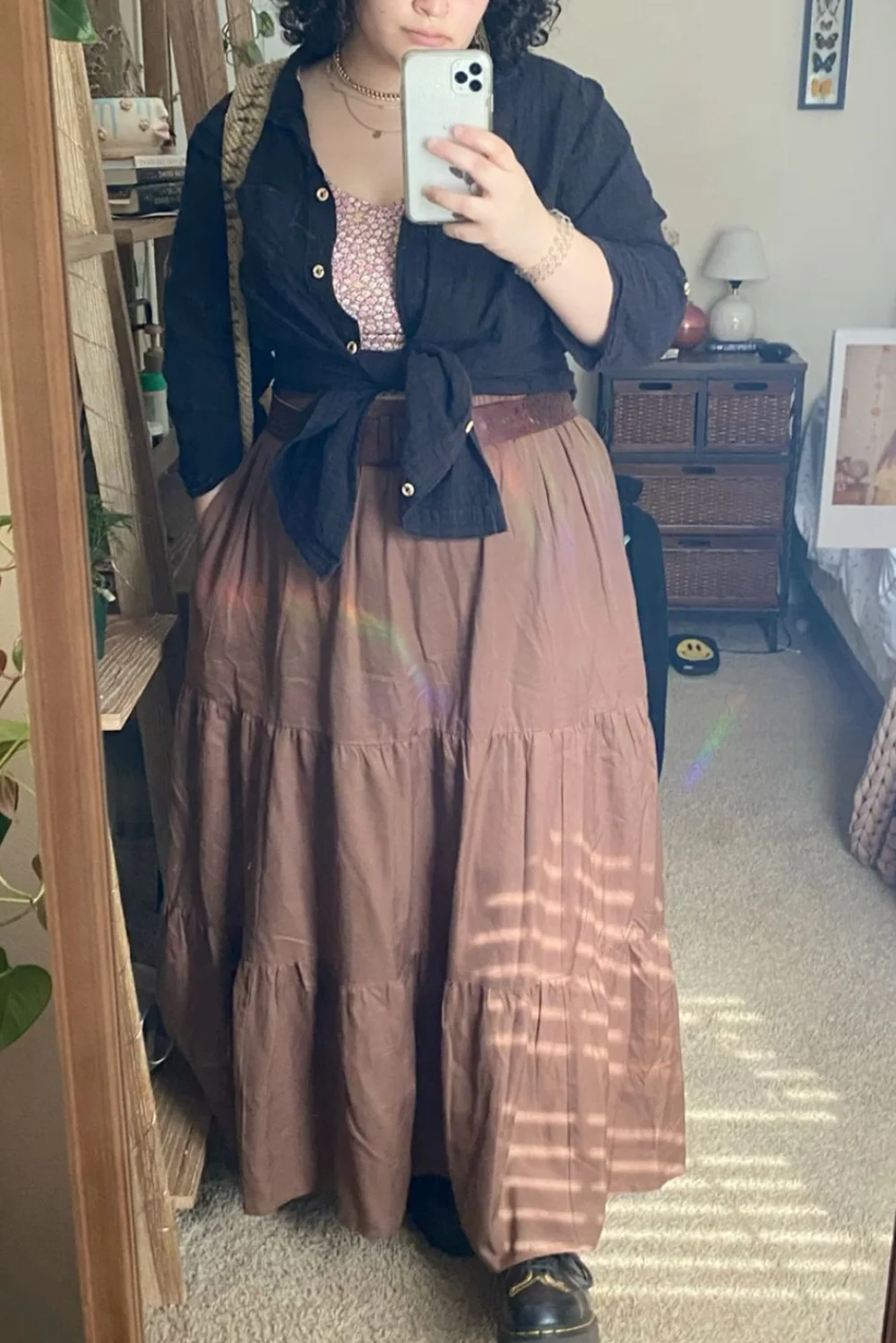 Long tiered skirt outfit Long tiered skirt outfit