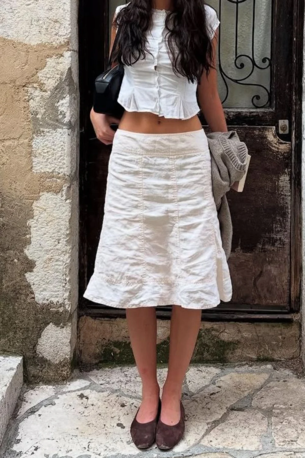 Outfits with white midi skirt Outfits with white midi skirt