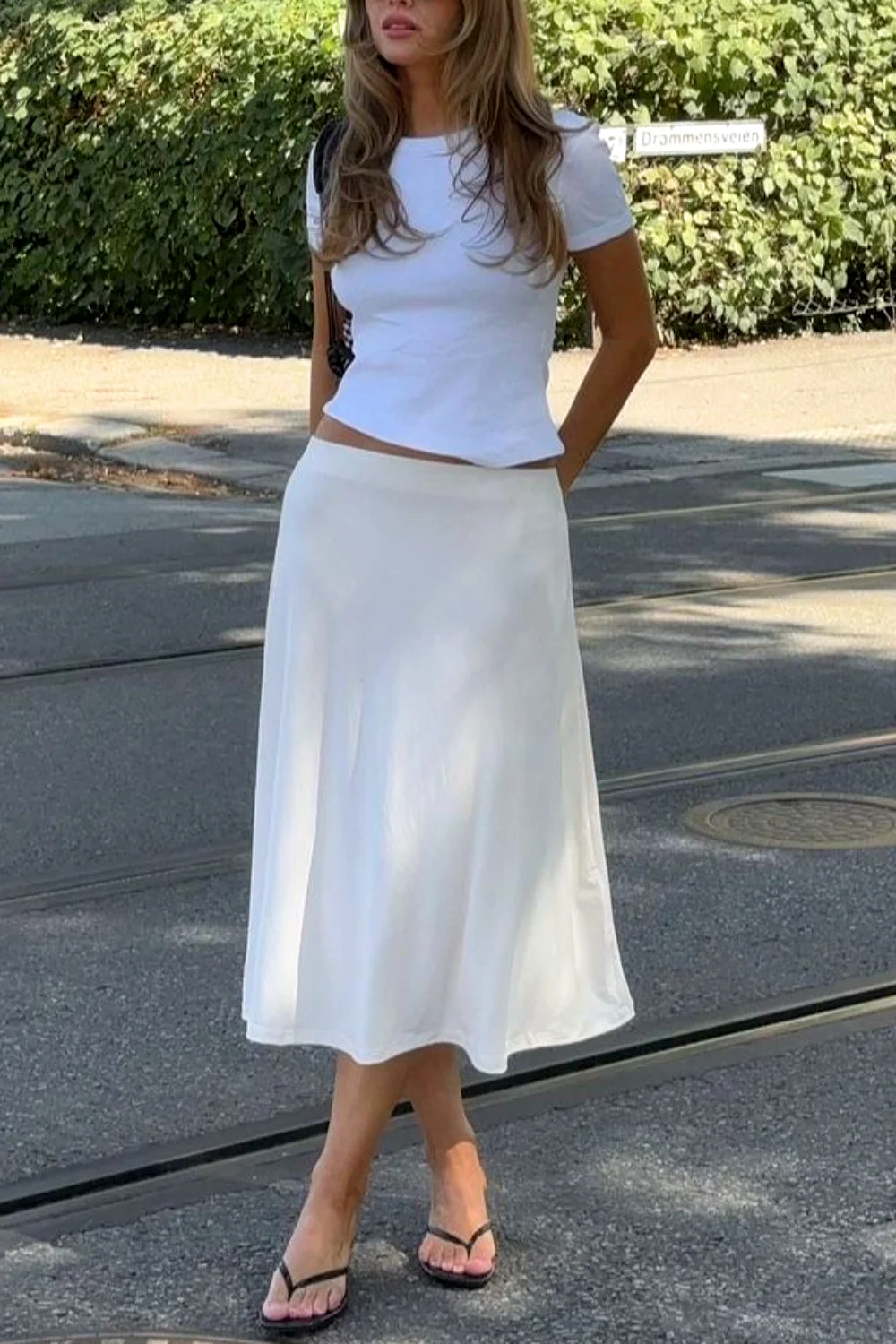 White midi skirt outfit spring White midi skirt outfit spring