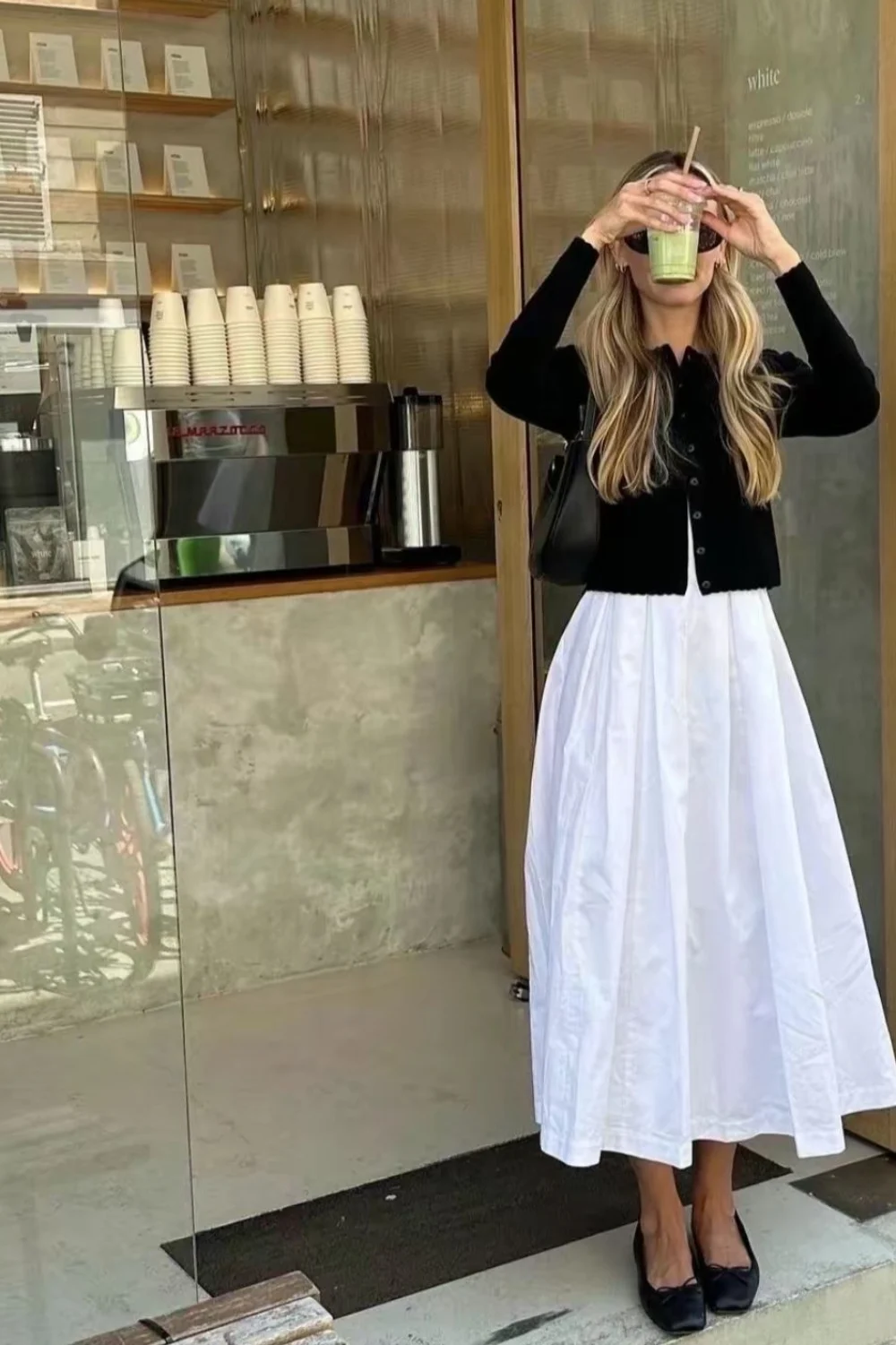 White midi skirt outfit work White midi skirt outfit work
