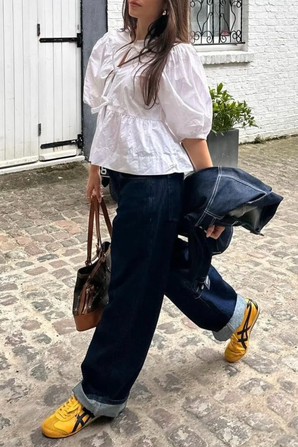 Yellow asics outfit idea